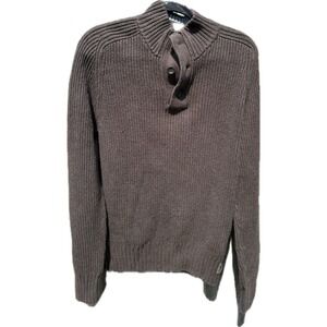 American‎ Eagle Outfitters Men S Button Neck Knit Sweater Brown size Large